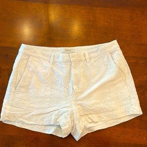 Madewell White Patterned Cotton Shorts